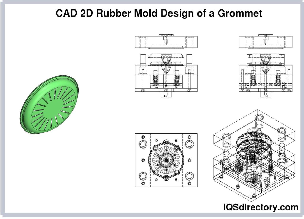 CAD 2D Rubber Mold Design of a Grommet CAD 2D Rubber Mold Design of a Grommet